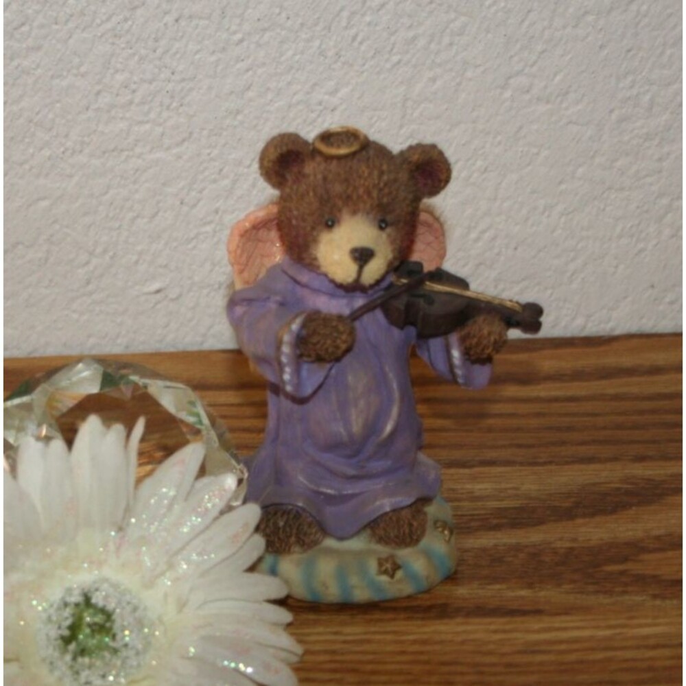Ks Collection Angel Playing Violin Halo Figurine Christmas Decor 4.5 Inch